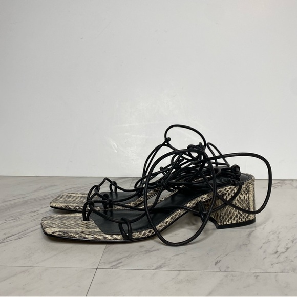 Marc Fisher Jacinda Lace Up Snake Heeled Sandal 8.5 M - Picture 13 of 13